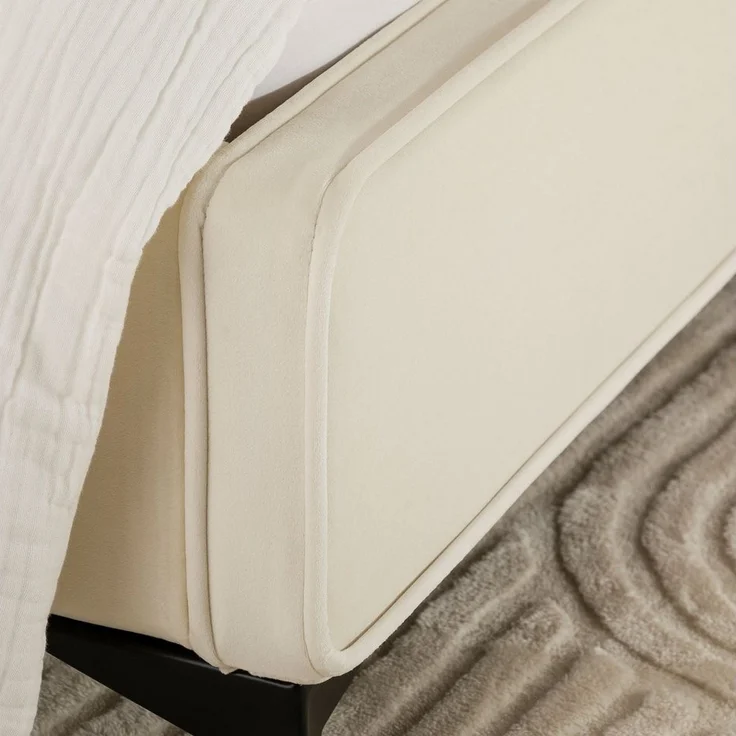 IDIMEX Polsterbett LAVORO, Bett 90x200 cm mit Lattenrost und weichem Stoffbezug, Einzelbett creme – Bild 3