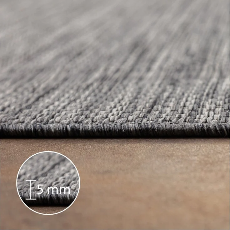 Carpettex Outdoorteppich Unicolor - Einfarbig, Läufer, Höhe: 5 mm, Teppich Wetterfest Balkon Küchenteppich Flachgewebe Sisaloptik – Bild 2