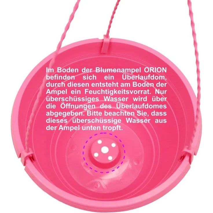 Heimwerkercenter Blumentopf MePla - 3 Stück Ampel ORION - UV-beständiger Blumenampel ø25cm - Pink – Bild 2
