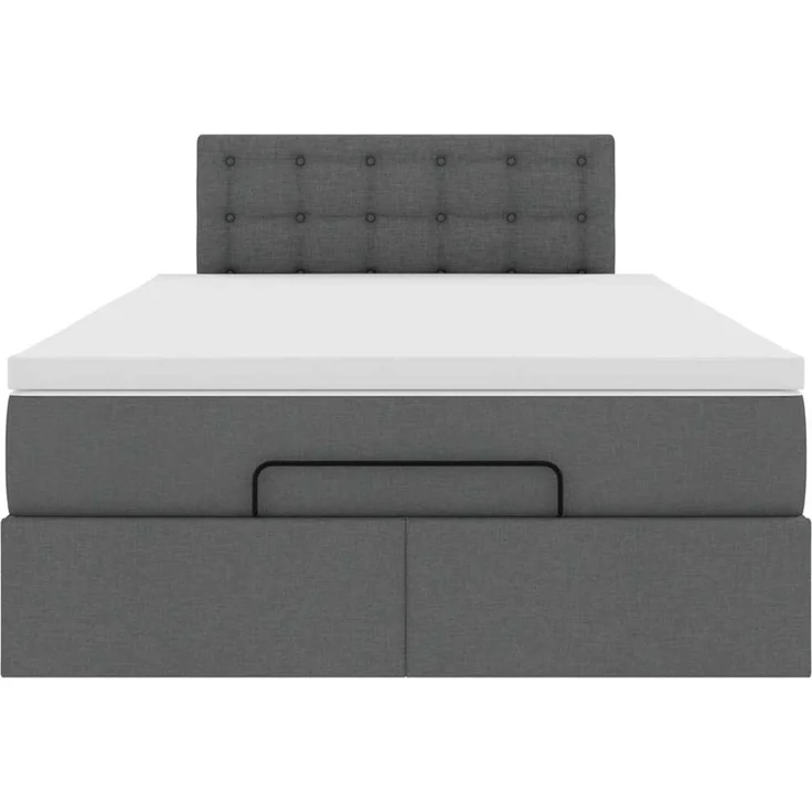 vidaXL Ottoman-Bett mit Matratze Dunkelgrau 120x190 cm Stoff 3311609 – Bild 5