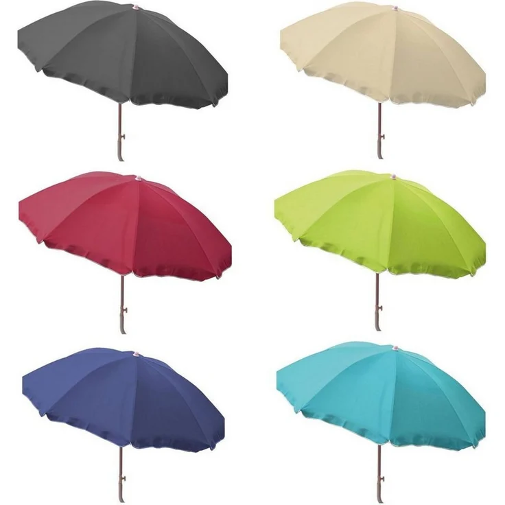 Marabellas Shop Sonnenschirm Strandschirm knickbar ca. 180 cm aus Polyester mit UV-Schutz und Mast, höhenverstellbar – Bild 2