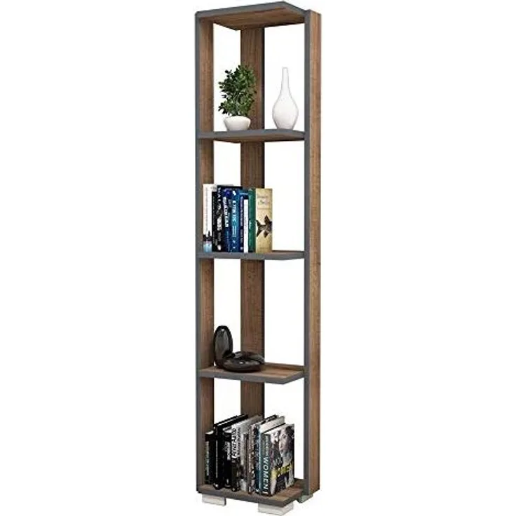 Homemania Bücherregal Nicol 33,6 x 25,8 x 153 cm Walnussbraun