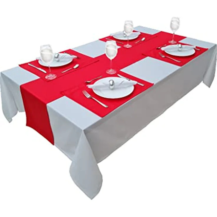 Hochwertige Tischdecke Tischwäsche aus 100% Baumwolle Kollektion Konzept, Farbe & Größe wählbar (Tischdecke - 150x150cm, Weiß) – Bild 2
