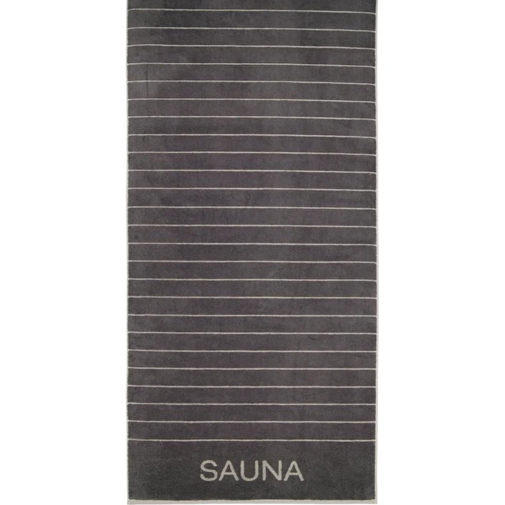 CAWÖ Saunatuch - C Balance, 80x200 cm, Walkfrottier, Baumwolle, Streifen Anthrazit – Bild 2