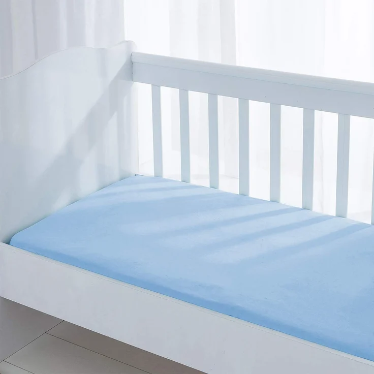 Dudu N Girlie Spannbettlaken für Kinderbett, 100% Baumwolle, 60x120 cm, 2-teilig, Blau