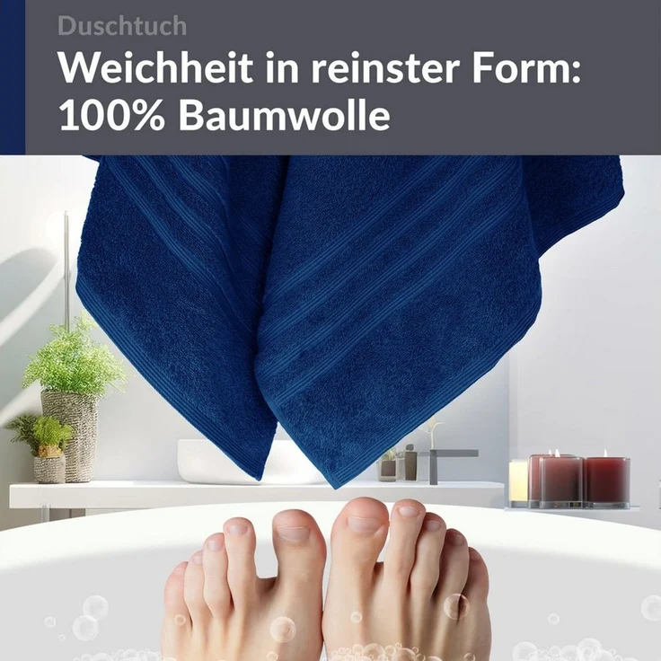Lashuma Duschtuch - London Premium, Frottee (1-St), Badetuch 70x140 cm, 100% Baumwolle Made in Portugal – Bild 3