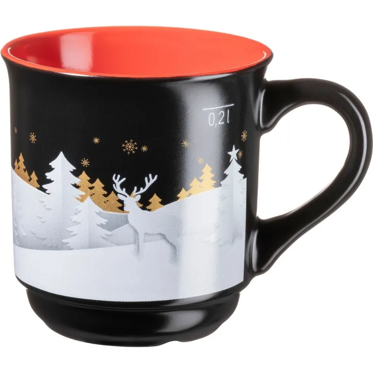 MÄSER Becher Glühweinbecher mit weihnachtlichem Motiv, aus Steinzeug, 6-tlg, Steinzeug, 6er Set