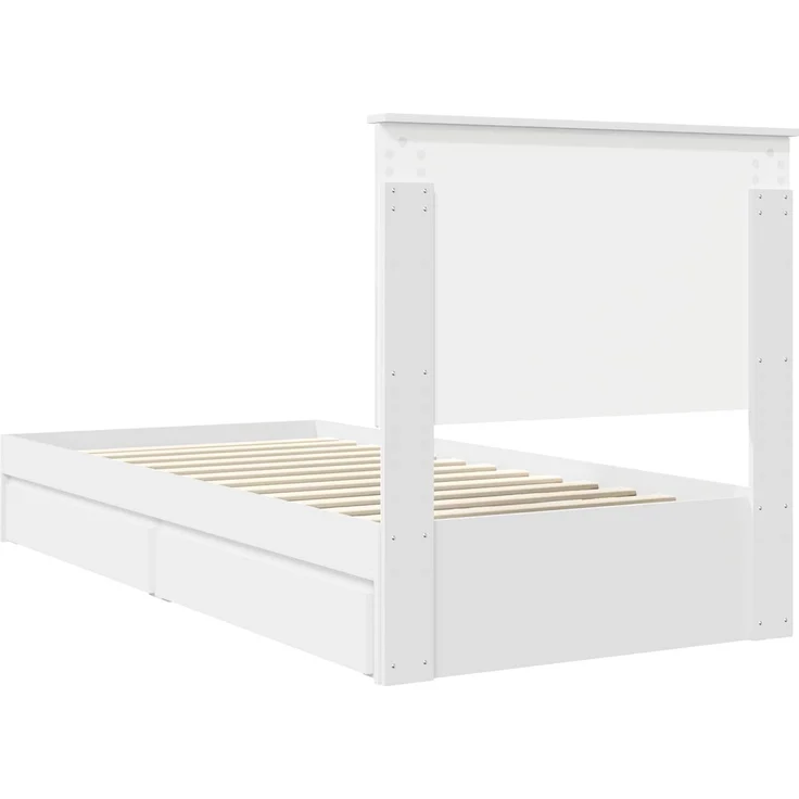 vidaXL Aufbewahrungsbett mit Kopfteil Weiß 90 x 200 cm Holzwerkstoff 3411243 – Bild 9