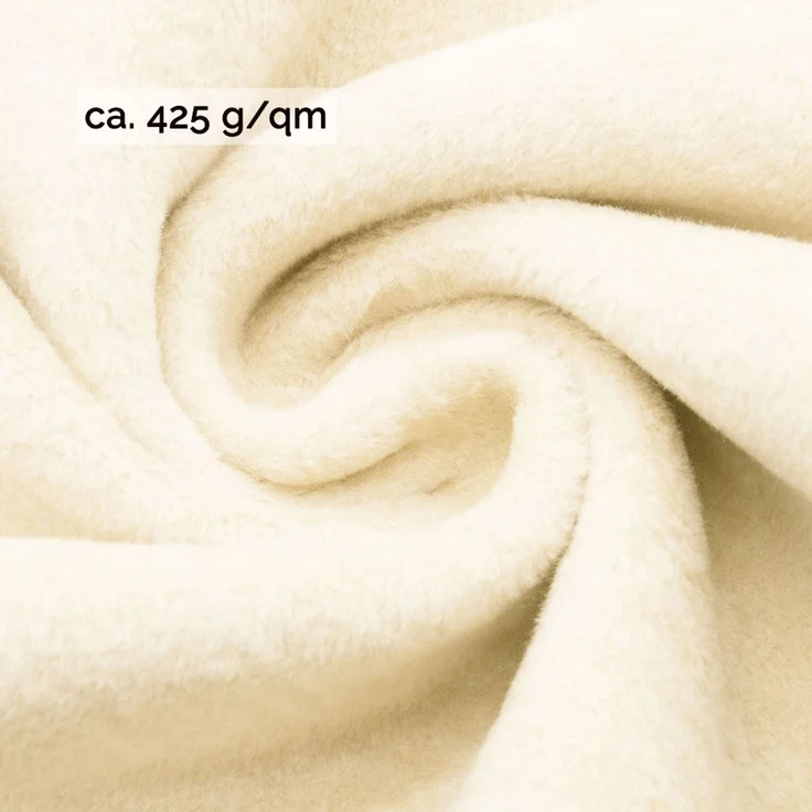 ZOLLNER Kuscheldecke mit Einfassband, 150x200 cm, creme – Bild 3