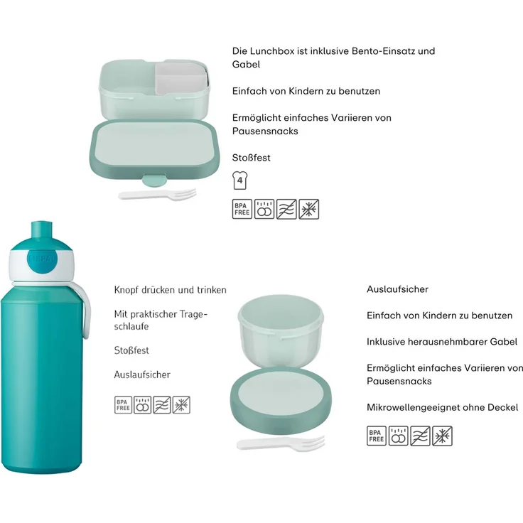Mepal CAMPUS Lunchset Tropical Ocean 3-teilig (2025) – Bild 3