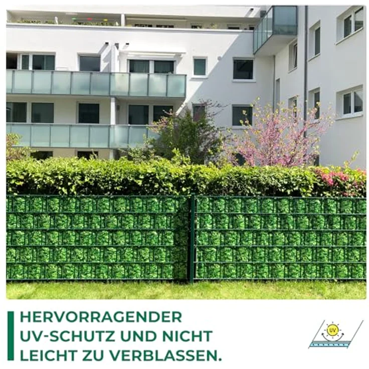 Sichtschutzstreifen Zaun 35 m x 19 cm inkl. 20 Clips, Sichtschutz Zaunfolie PVC Sichtschutzstreifen Doppelstabmatten für Gartenzaun, Balkon/Diverse Farben-2PCS – Bild 5