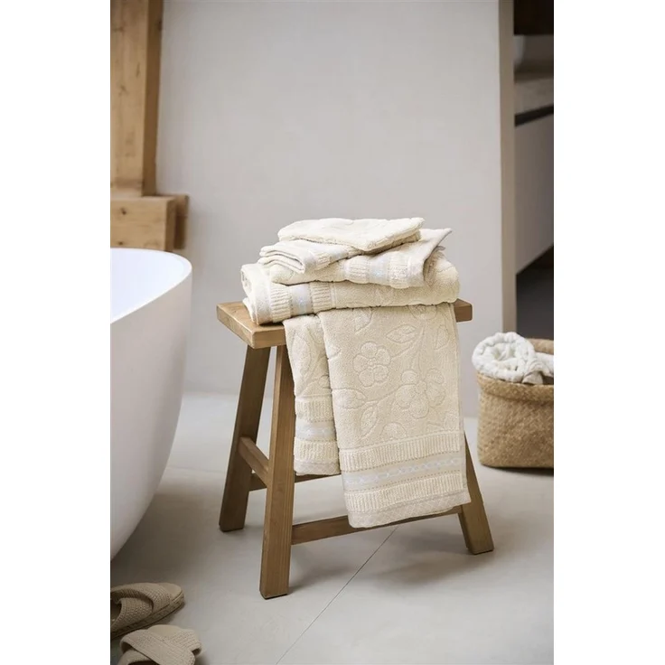 PIP Studio Duschtuch Badetuch Jasmin sand 70x140 Jacquard Frottee Blumen beige – Bild 4