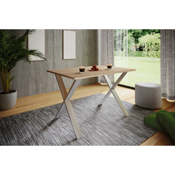 VCM Esstisch Xona 916872 Silber / Sonoma-Eiche H. 76 x B. 140 x T. 80 cm – Bild 4