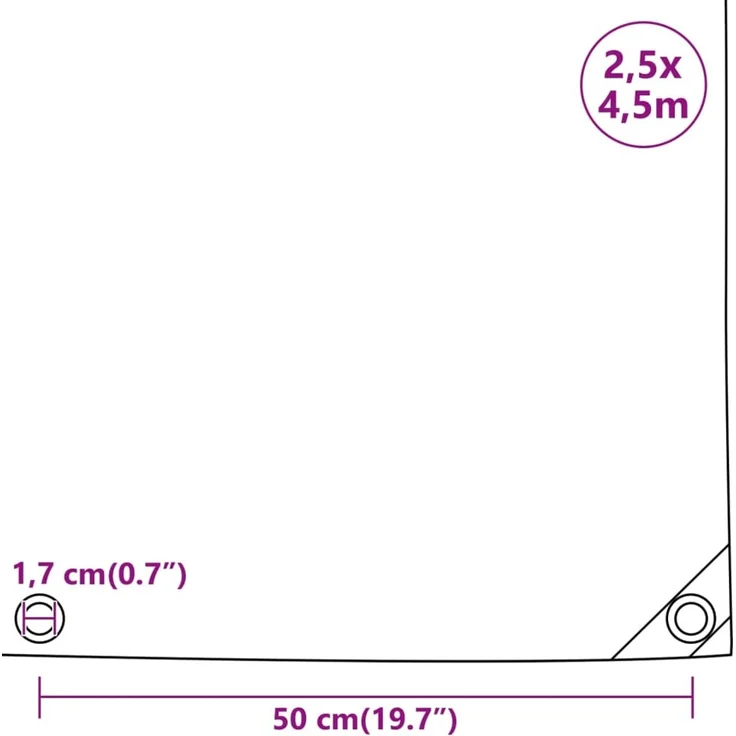 vidaXL Abdeckplane Weiß 2,5x4,5 m 650 g/m² 156069 – Bild 9
