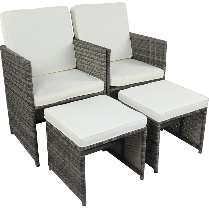 VCM Gartenstuhl Raloso 920279 Grau H. 84 x B. 53 x T. 53 cm