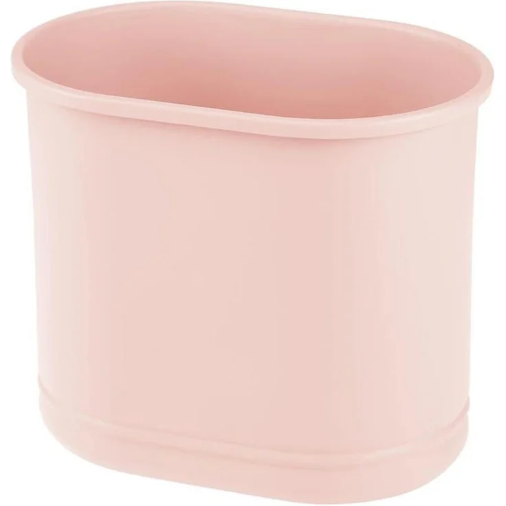 mDesign Mülleimer Abfalleimer Papierkorb Oval 9.5L Metall Rosa platzsparend – Bild 1