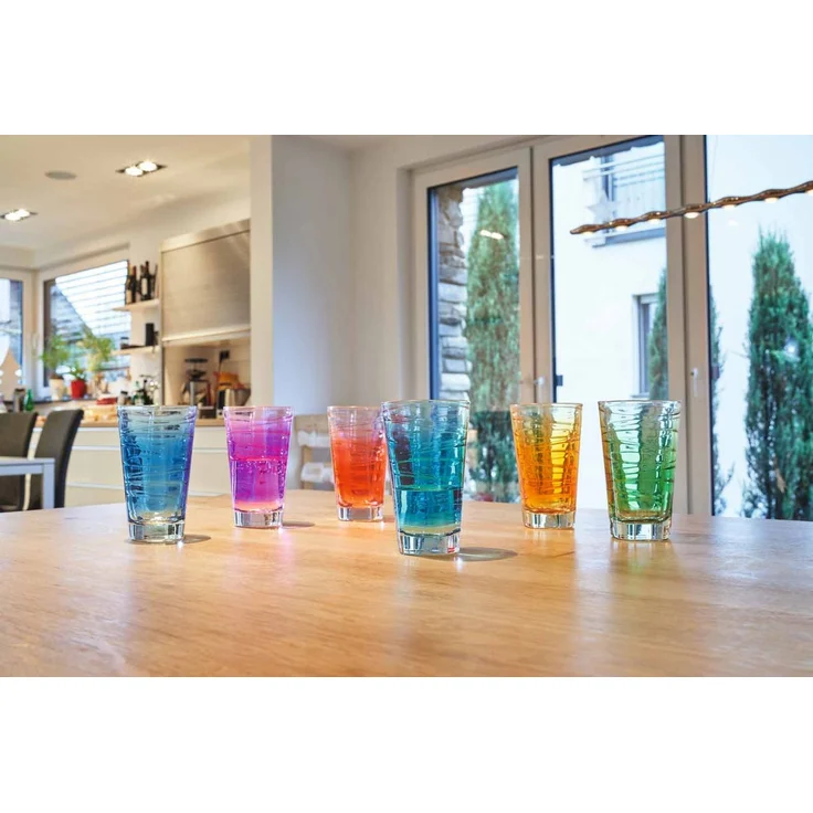 Leonardo 'Vario Struttura' Trinkglas, Kalk-Natron Glas, 280 ml, 6x Trinkglas, Mehrfarbig – Bild 8