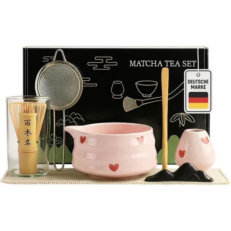 Roxlin Teeservice Roxlin Matcha Set (7-teilig) Keramik, Bambus-Besen, Schale & Zubehör – Bild 1