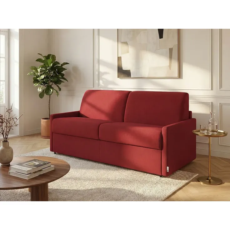 Schlafsofa 4-Sitzer CALIFE - Stoff - Rot - Liegefläche: 160 cm - Matratzenhöhe: 22 cm