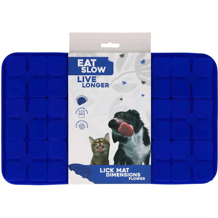 Eat Slow Live Longer Leckmatte Flower blau, Maße: 21 x 34 cm – Bild 1