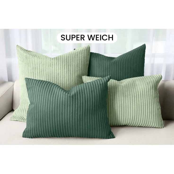 Amilian Dekokissen - Kissen Set 4er - Sofakissen mit Füllung 2x 50x50 + 2x 35x45cm, (4 Stück) Kuschelkissen - Zierkissen mit Kissenfüllung - Couchkissen – Bild 2