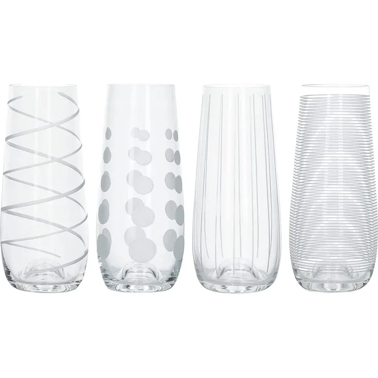 MIKASA Cheers Martinigläser, 290 ml, 4 Stück, Kristallglas, Silber, 230 ml, Set of 4