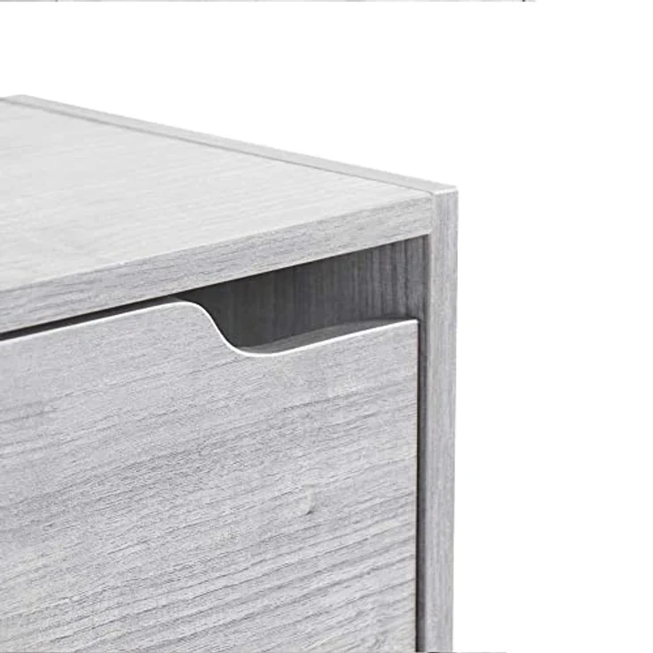 BAKAJI Schuhschrank aus MDF-Holz mit 3 Türen, Schuhregal, versenkbare Griffe, doppelte Tiefe, kompakte Größe, 63 x 24 x 115 cm, platzsparend, Eingangsbereich zu Hause (Grau) – Bild 9