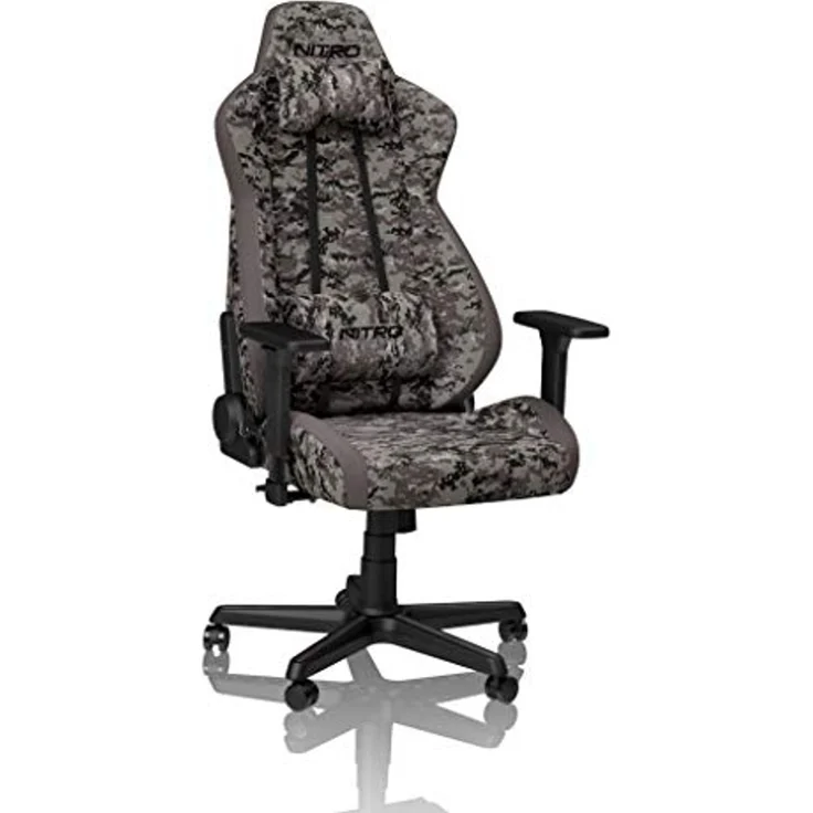 NITRO CONCEPTS S300 Gamingstuhl - Ergonomischer Bürostuhl Schreibtischstuhl Chefsessel Bürostuhl Pc Stuhl Gaming Sessel Stoffbezug Belastbarkeit 135 Kilogramm - Urban Camo – Bild 1