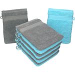 Betz Waschhandschuh 10 Stück Premium 16x21 cm Farbe anthrazit und türkis, (10-St)