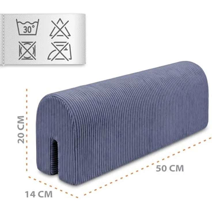 Bettkantenschutz für Kinderbetten 50 cm - Schutz für Bettrahmen Baby Bett rausfallschutz für boxspringbett bettgitter mit Minky Bezug Kantenschutz Kinder Babybett Jeansfar – Bild 3