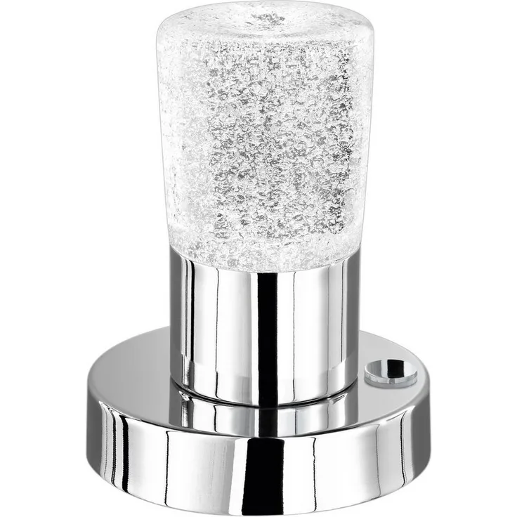 Kleine LED-Tischlampe Silber Chrom mit Sensordimmer, Höhe 14cm