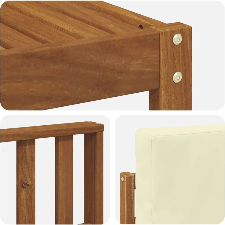 vidaXL Outdoor-Sofagarnitur mit Kissen 7 pcs Natur und Creme 3366668 – Bild 8