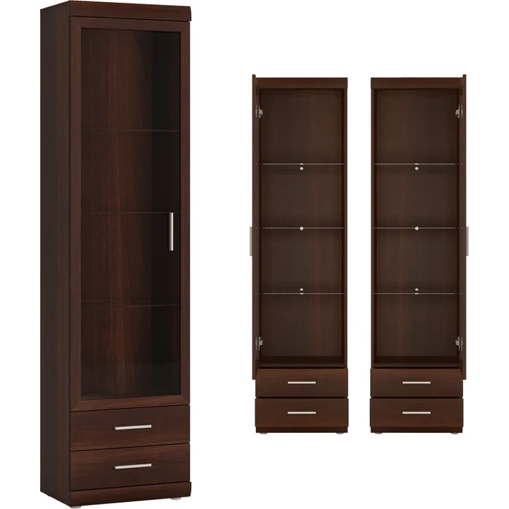 Vitrine Wohnzimmer schmal 50 cm Nussbaum IMPERIA-129 – Bild 1