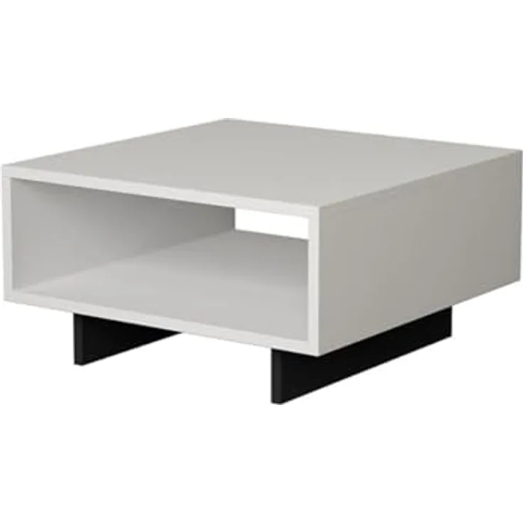 Calicosy Couchtisch, Weiß, melaminbeschichtet, 60x32x60 cm, mit Stauraum und FSC-Zertifikat