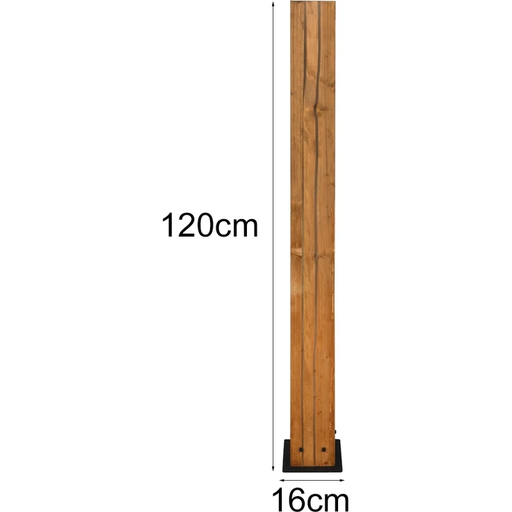 Kleine dimmbare LED Stehleuchte mit Naturholz, Höhe 120cm – Bild 4