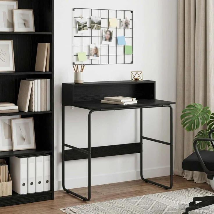vidaXL Schreibtisch mit Stauraum Schwarz Eichen-Optik 80 x 50 x 91 cm 8008020 – Bild 1