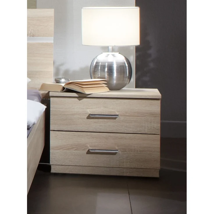Nachtschrank >Anna< in EICHE SAEGERAU-NACHBILDUNG - 52x40x38cm (BxHxT) – Bild 1