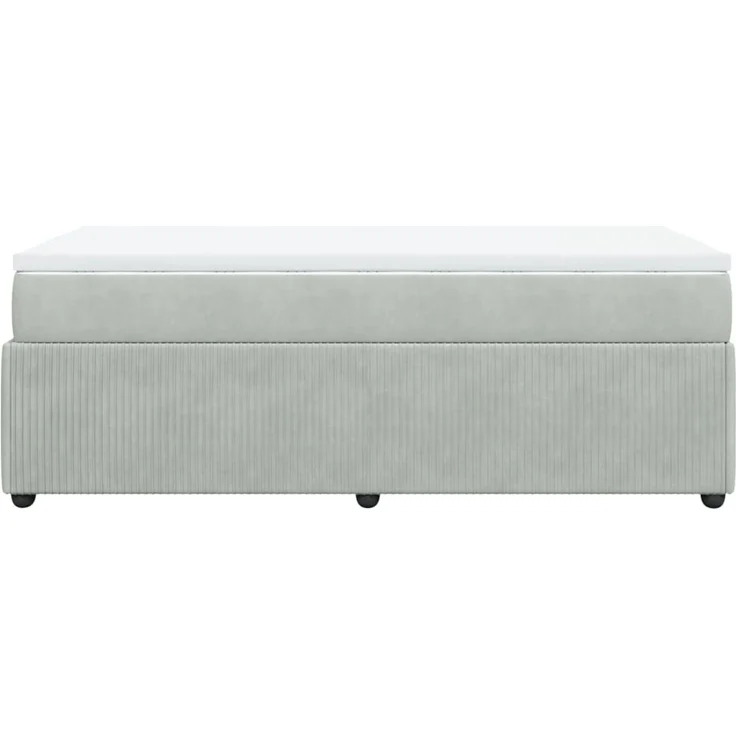 vidaXL Boxspringbett mit Matratze Hellgrau 90x200 cm Samt 3285614 – Bild 8