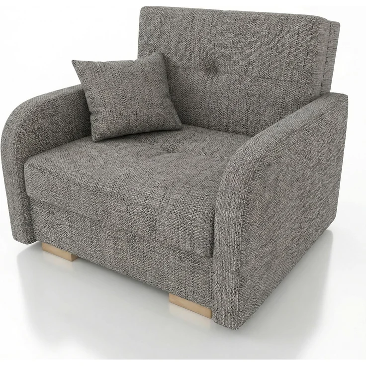 Wohnero24 Schlafsessel POLINA 1 103x95 cm Sessel mit Schlaffunktion 80x195 cm kleines Schlafsofa mit Bettkasten ausziehbar 100 cm breit Einzelschlafsofa - Grau – Bild 3