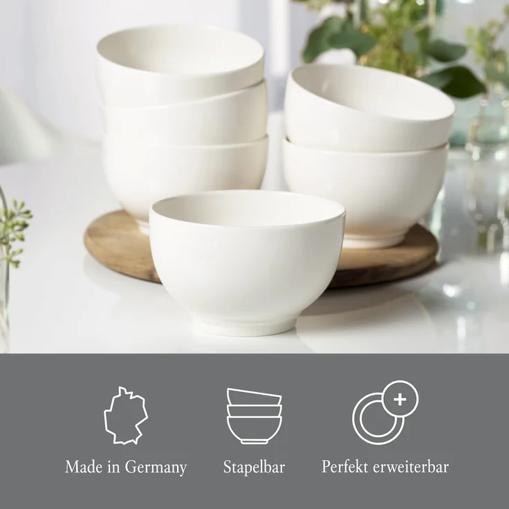vivo | Villeroy & Boch Group Basic White Müslischale ø 12 cm 6er Set – Bild 4