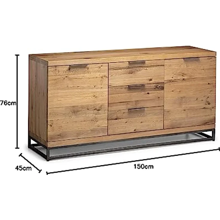 Julian Bowen Brooklyn Sideboard, Eiche/Gunmetal – Bild 4
