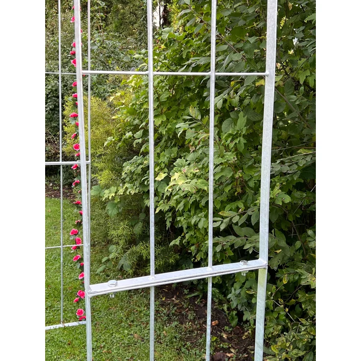 DanDiBo Rosenbogen Metall Verzinkt Massiv 140 cm Torbogen 96519 Wetterfest Rundbogen Volleisen Rankhilfe Gartenbogen Feuerverzinkt – Bild 3