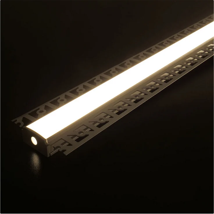2m LED Alu Profile Schiene Unterputz Profil mit Milchglas Abdeckung Kanal System für LED-Streifen Profil P – Bild 3