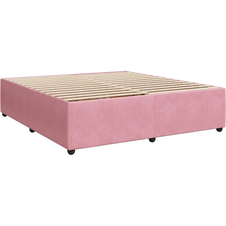 vidaXL Boxspringbett mit Matratze Rosa 180x200 cm Samt 3285661 – Bild 5