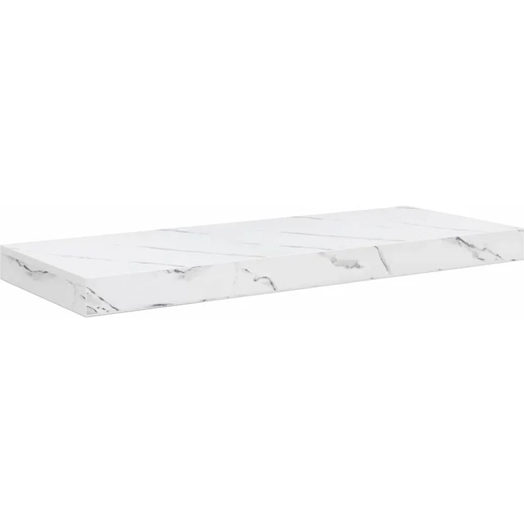 Wandregal, Hängeregal Wandmontiert Weiß Marmor 50 x 23 x 4 cm Holzwerkstoff de6432 – Bild 1