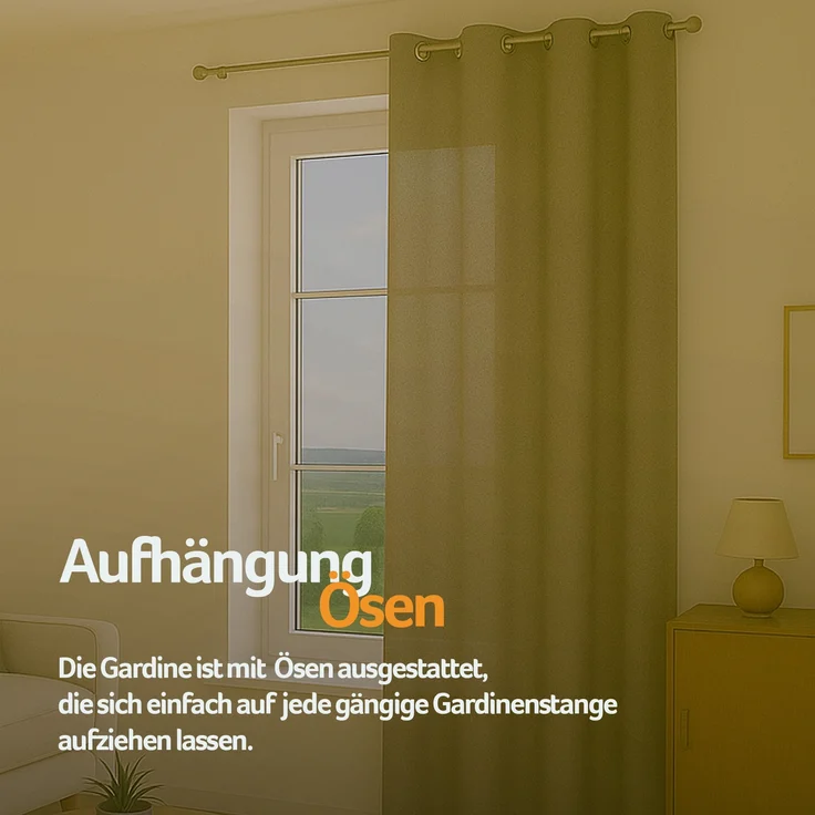 Bestlivings Blickdichte, Gardine mit Ösen, in vielen Größen und Farben Sandgrau 140x175 cm – Bild 6