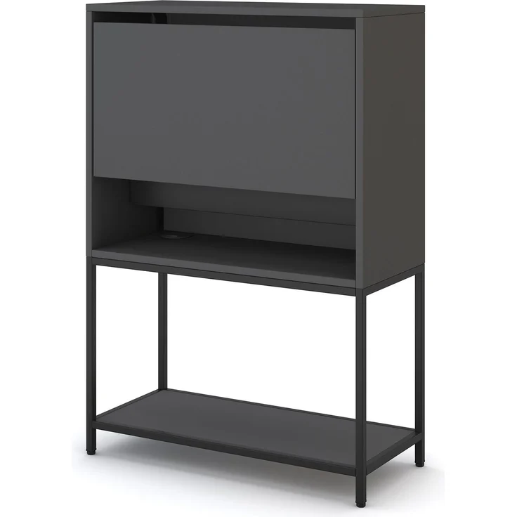 ASSMANN Sekretär Cubas Basic Schwarz 80x36x116cm Metall Holz – Bild 9