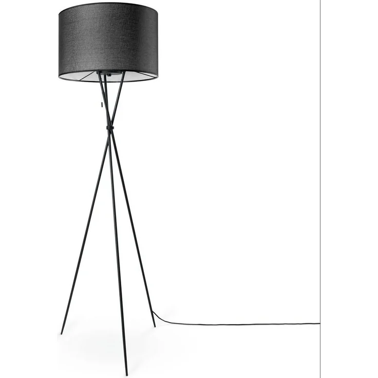 Paco Home Stehlampe KATE CANVAS UNI COLOR, ohne Leuchtmittel, Wohnzimmer Dreibein Stoffschirmlampe Standleuchte Textil Schirm E27 – Bild 5