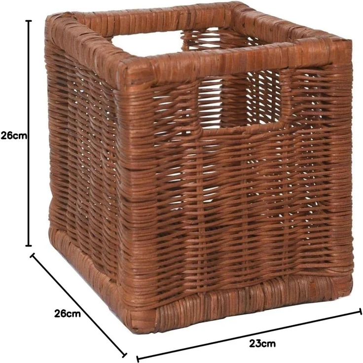 VIVANNO Regalkorb Schrankkorb Korb Rattan quadratisch "Attraktiv", Braun 23x26x26 cm – Bild 10