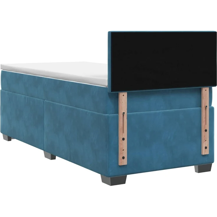 vidaXL Boxspringbett mit Matratze Dunkelblau 100 x 200 cm Samt 3450660 – Bild 8